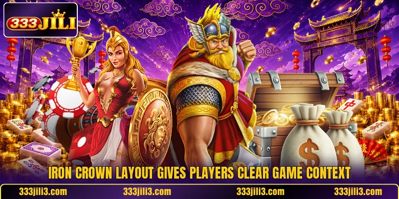Iron Crown layout gives players clear game context Iron Crown layout gives players clear game context