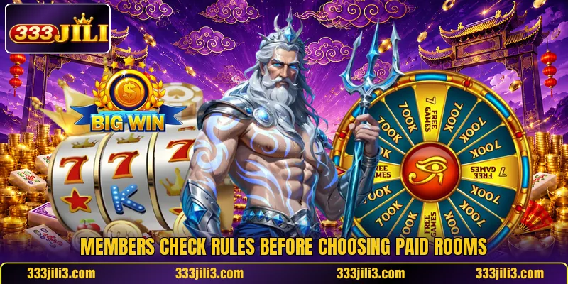 Members check rules before choosing paid rooms