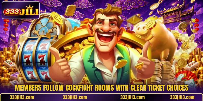 Members follow cockfight rooms with clear ticket choices
