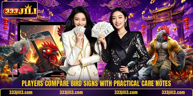 Players compare bird signs with practical care notes