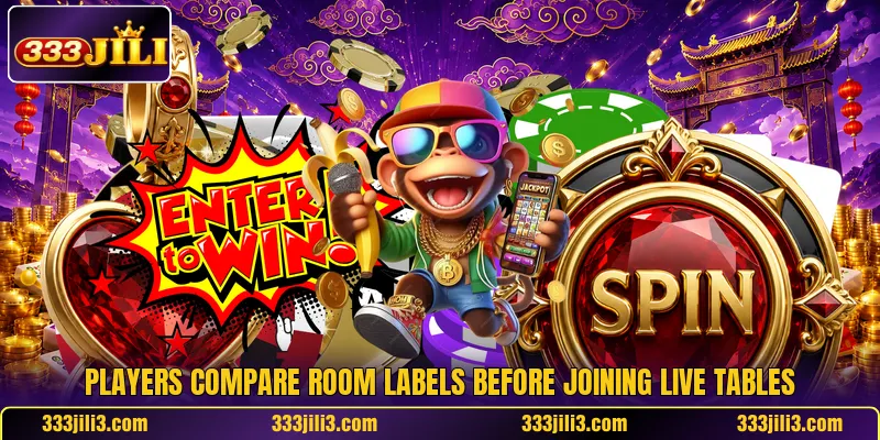 Players compare room labels before joining live tables Players compare room labels before joining live tables