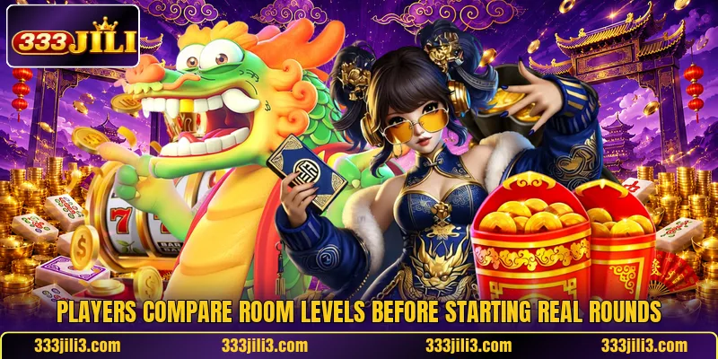 Players compare room levels before starting real rounds Players compare room levels before starting real rounds